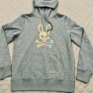 Psycho Bunny Pullover Hoodie, Men’s Small, Grey, Excellent Condition
